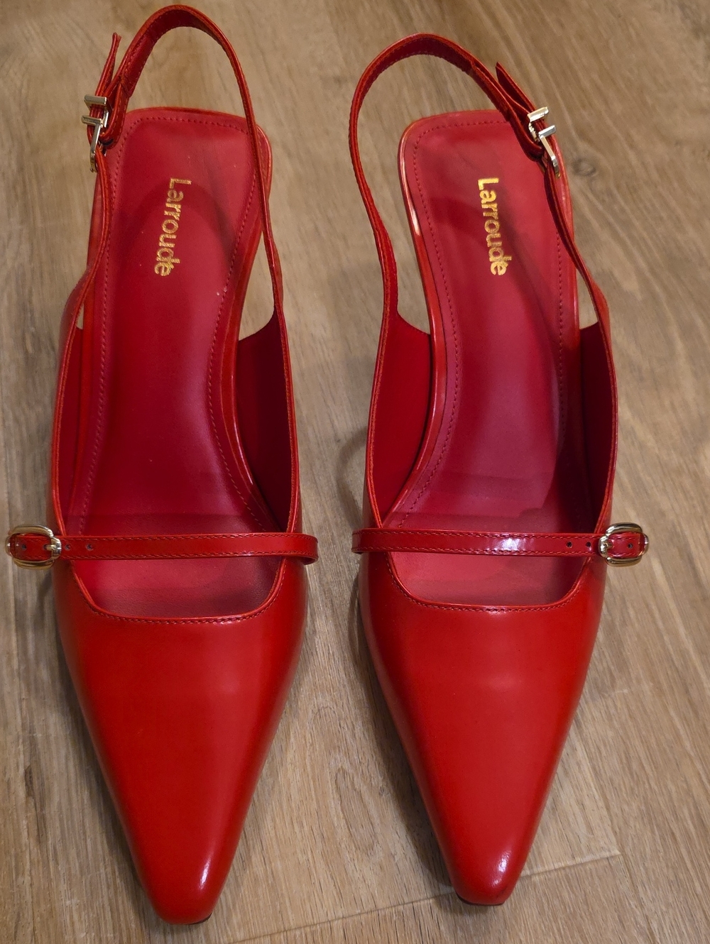 Larroude Red Pointed Slingback Pumps Sz 9.5